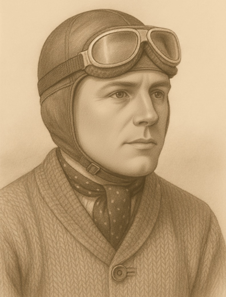 Night pilot in full gear, 1920s